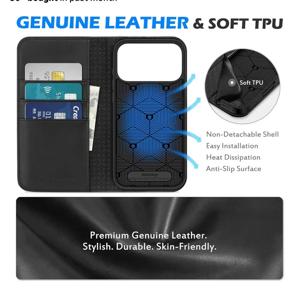 IPhone 17 pro max Wallet Case - Black - Picture 2 of 12